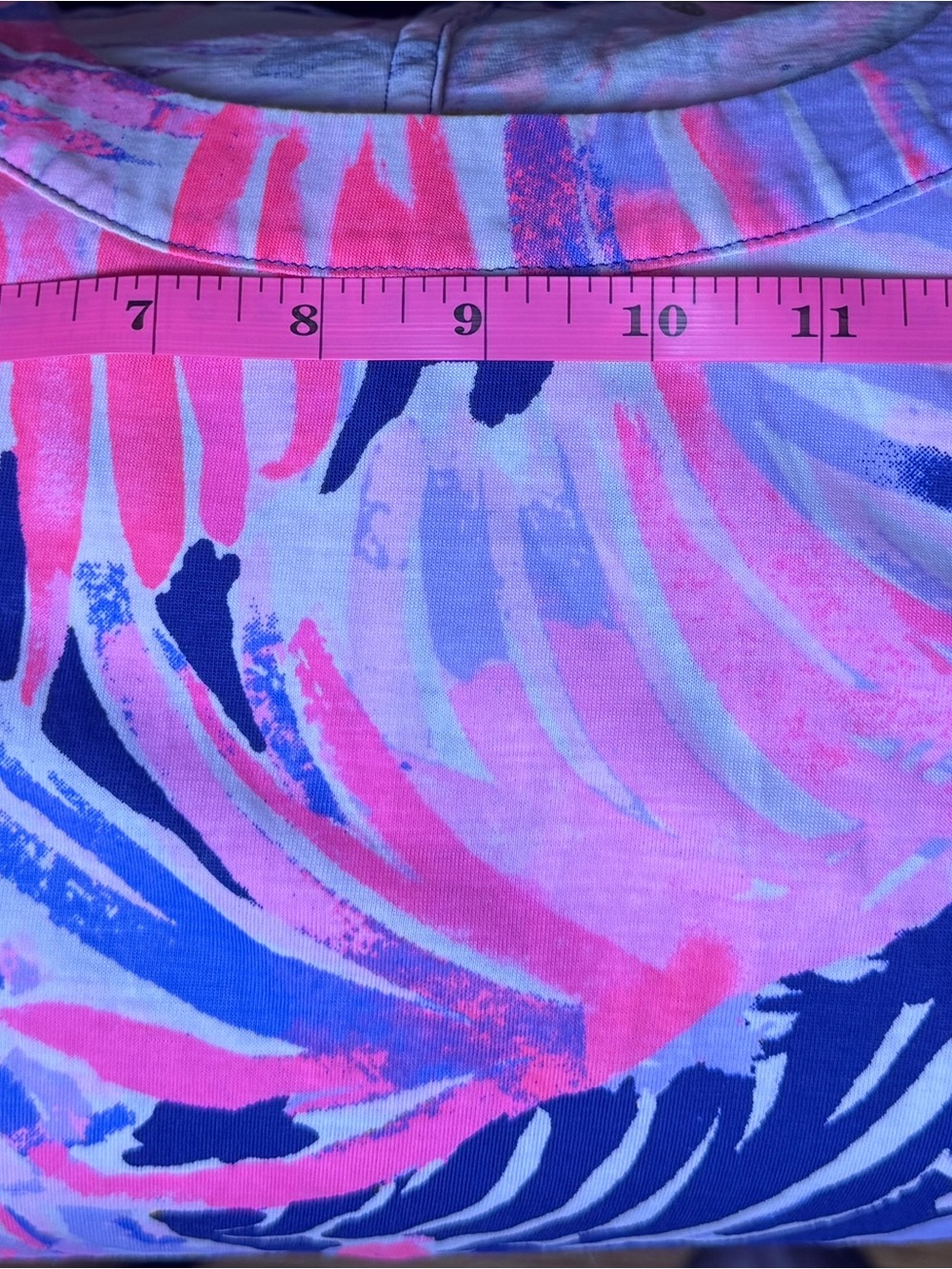 🌸 Lilly Pulitzer Merrit Dress Paradise Point True Blue Pink Pima Cotton XS - Picture 9 of 11